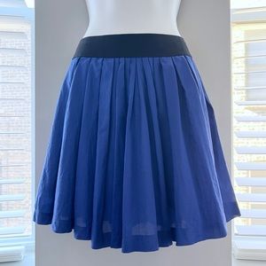 Blue Pleated Mini Skirt